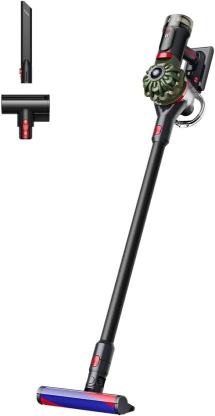 Dyson V8 Cyclone kabelloser Staubsauger, 150 AW, 60 Minuten Laufzeit, Motorbar-Bürste mit Anti-Verhedderungs-Technologie, Kombi-Zubehör