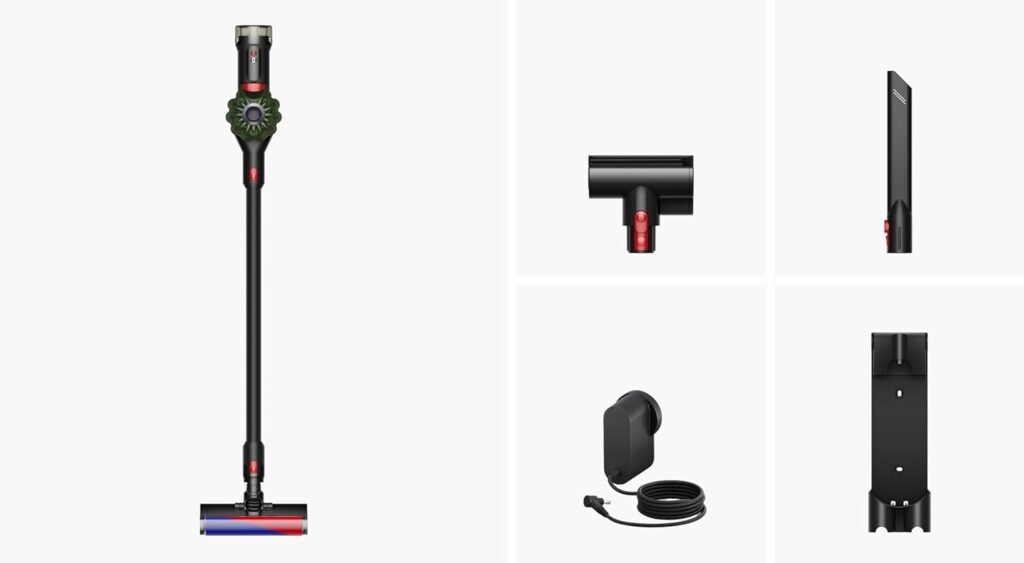Dyson V8 Cyclone kabelloser Staubsauger, 150 AW, 60 Minuten Laufzeit, Motorbar-Bürste mit Anti-Verhedderungs-Technologie, Kombi-Zubehör