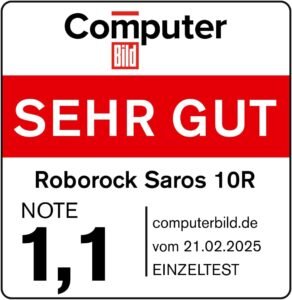 roborock Saros 10R Saugroboter mit Wischfunktion&angebbarem Wischmopp, 22,000 Pa, 7,98cm Ultra-Slim Design, StarSight System 2.0, Zero-Tangle System