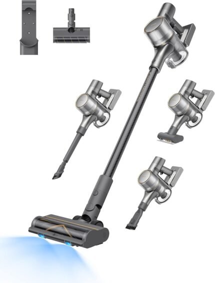 dreame R20 Kabelloser Staubsauger, 22,000PA / 190AW Starke Saugkraft, 90min Lange Laufzeit, Schmutzerkennung, LED-Bildschirm, blaues LED-Licht, kein verwickeln, optimal für Tierhaare, Teppiche