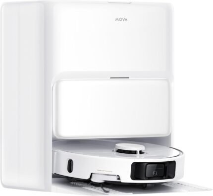 Mova P50 Ultra Saugroboter mit flexiblem Wischmopp, 19.000 Pa Saugkraft, Ecken- und Kantenreinigung, automatische Reinigung von Wischmopp und Waschbrett bei 75 ℃, automatische Leerung & Nachfüllung