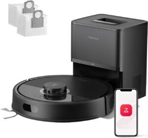 roborock Q7 L5+ Set Saugroboter mit Wischfunktion Absaugstation, verbessert von Q5 Pro+, Dual Anti-Tangle System, 8000Pa Saugkraft, LiDAR-Navigation, Staubsauger Roboter für Teppiche&Tierhaar, Schwarz