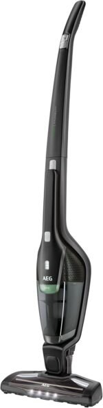 AEG Serie 3000 Ergorapido CX7-2-45MÖ 2in1 Akku Staubsauger, 50% Recyclingmaterial, beutellos, bis zu 45 min Laufzeit, freistehend, wendig, Bürstenreinigungsfunktion, LED, 0.5L, schwarz