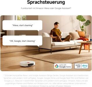 Xiaomi Robot Vacuum X20+ Saugroboter mit Absaugstation und 4L/4L Frisch- & Altwassertank - 2 rotierende, Auto-Trocknung Wischmops, Bis 280m² wischen, 6000Pa Saugkraft, LDS-Navigation, Alle Bodentypen