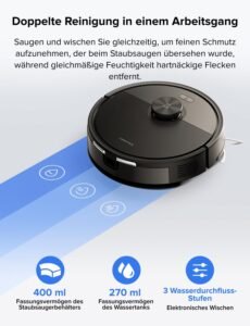 roborock Q7 L5 Saugroboter, Dual Anti-Tangle System, 8.000 Pa HyperForce Saugkraft, Präzise Navigation, Smart No-Go Zone, Einstiegsleistung, Perfekt für Haustierbesitzer (Schwarz)
