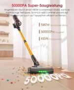 UNINELL HOME Akku Staubsauger 50000Pa/580W/70Min Upgrade, Staubsauger Kabellos Selbstladender mit LED Touchscreen/Anti-Tangle-Bürste, Selbststehend für Hartböden Teppiche Tierhaare