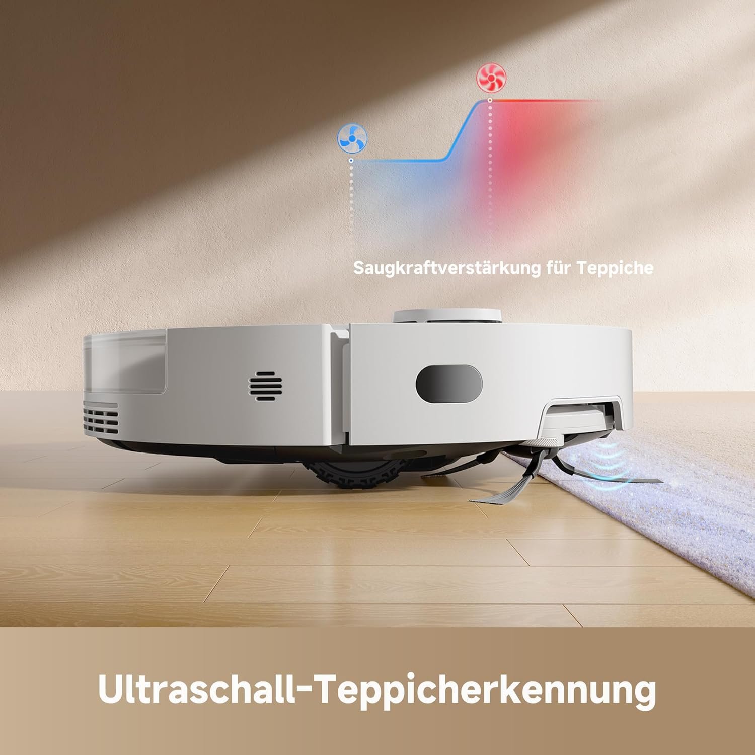 dreame D20 Pro Plus Saugroboter, 13.000 Pa Saugkraft, DuoBrush für Tierhaare, Eckenrein, Selbstentl, Hindernisverm. m. LDS-Navigation & Laser, saugt und wischt, Hartböden & Teppiche, 5.200 mAh Akku