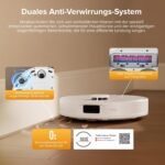 roborock QV 35S-Set Saugroboter mit Wischfunktion, 10.000 Pa HyperForce Saugkraft, Anti-Tangle-Bürsten, Anhebbare Schleudermopps, Intelligente Hindernisvermeidung, All-in-One Dock (Weiß)