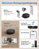 ECOVACS DEEBOT T50 PRO Omni Gen2 Saugroboter mit Wischfunktion, Ausfahrende Seitenbürste und Wischmopp, 21.000 Pa, Auto Zugabe von Reinigungslösung, Moppwäsche mit 75°C heißem Wasser, Ultradünn 81 mm