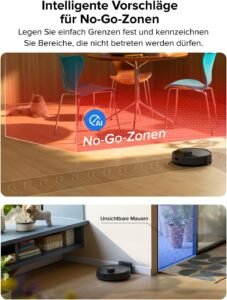 roborock Q7 L5 Saugroboter, Dual Anti-Tangle System, 8.000 Pa HyperForce Saugkraft, Präzise Navigation, Smart No-Go Zone, Einstiegsleistung, Perfekt für Haustierbesitzer (Schwarz)