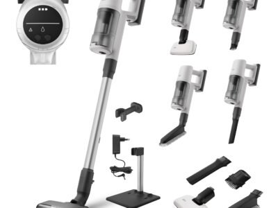 AEG Serie 3000 Ergorapido CX7-2-45MÖ 2in1 Akku Staubsauger, 50% Recyclingmaterial, beutellos, bis zu 45 min Laufzeit, freistehend, wendig, Bürstenreinigungsfunktion, LED, 0.5L, schwarz