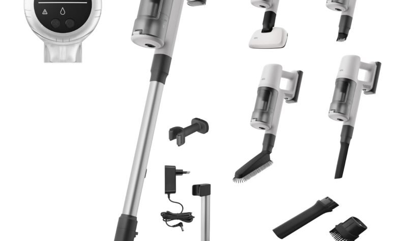 AEG Serie 3000 Ergorapido CX7-2-45MÖ 2in1 Akku Staubsauger, 50% Recyclingmaterial, beutellos, bis zu 45 min Laufzeit, freistehend, wendig, Bürstenreinigungsfunktion, LED, 0.5L, schwarz