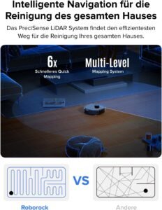 roborock Q7 L5 Saugroboter, Dual Anti-Tangle System, 8.000 Pa HyperForce Saugkraft, Präzise Navigation, Smart No-Go Zone, Einstiegsleistung, Perfekt für Haustierbesitzer (Schwarz)