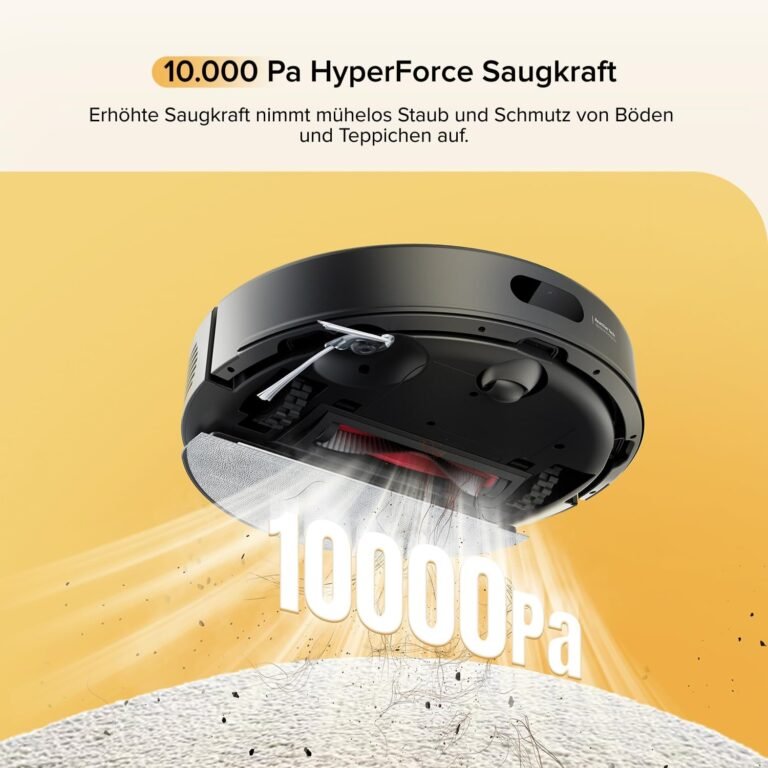 roborock Q7 M5-Set Saugroboter mit Wischfunktion, 10.000Pa Saugkraft, Dual Anti-Tangle-System, 150Min Laufzeit, LiDAR Navigation, Staubsauger Roboter für Teppich, Tierhaare, APP Steuerung (Schwarz)