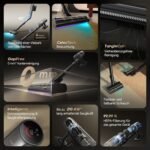 dreame V20 Pro-A Kabelloser Staubsauger, Kantenreinigung 0 mm, ohne Verheddern, für Hartböden und Teppiche, 24.000PA / 210 AW, 90 Min. maximale Laufzeit, Filterung 99,99%, entfernt Tierhaare