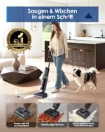 Tineco Floor ONE i6 Stretch Nass Trockensauger, 180° Lay-Flat Nasssauger, 20kPa Saugkraft, 85 °C Heißluft-Trocknung, 40 Min Laufzeit, Beidseitige Reinigung, Anti-Tangle staubsauger für Tierhaare