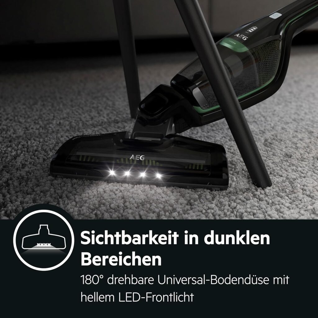 AEG Serie 3000 Ergorapido CX7-2-45MÖ 2in1 Akku Staubsauger, 50% Recyclingmaterial, beutellos, bis zu 45 min Laufzeit, freistehend, wendig, Bürstenreinigungsfunktion, LED, 0.5L, schwarz