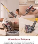 UNINELL HOME Akku Staubsauger 50000Pa/580W/70Min Upgrade, Staubsauger Kabellos Selbstladender mit LED Touchscreen/Anti-Tangle-Bürste, Selbststehend für Hartböden Teppiche Tierhaare