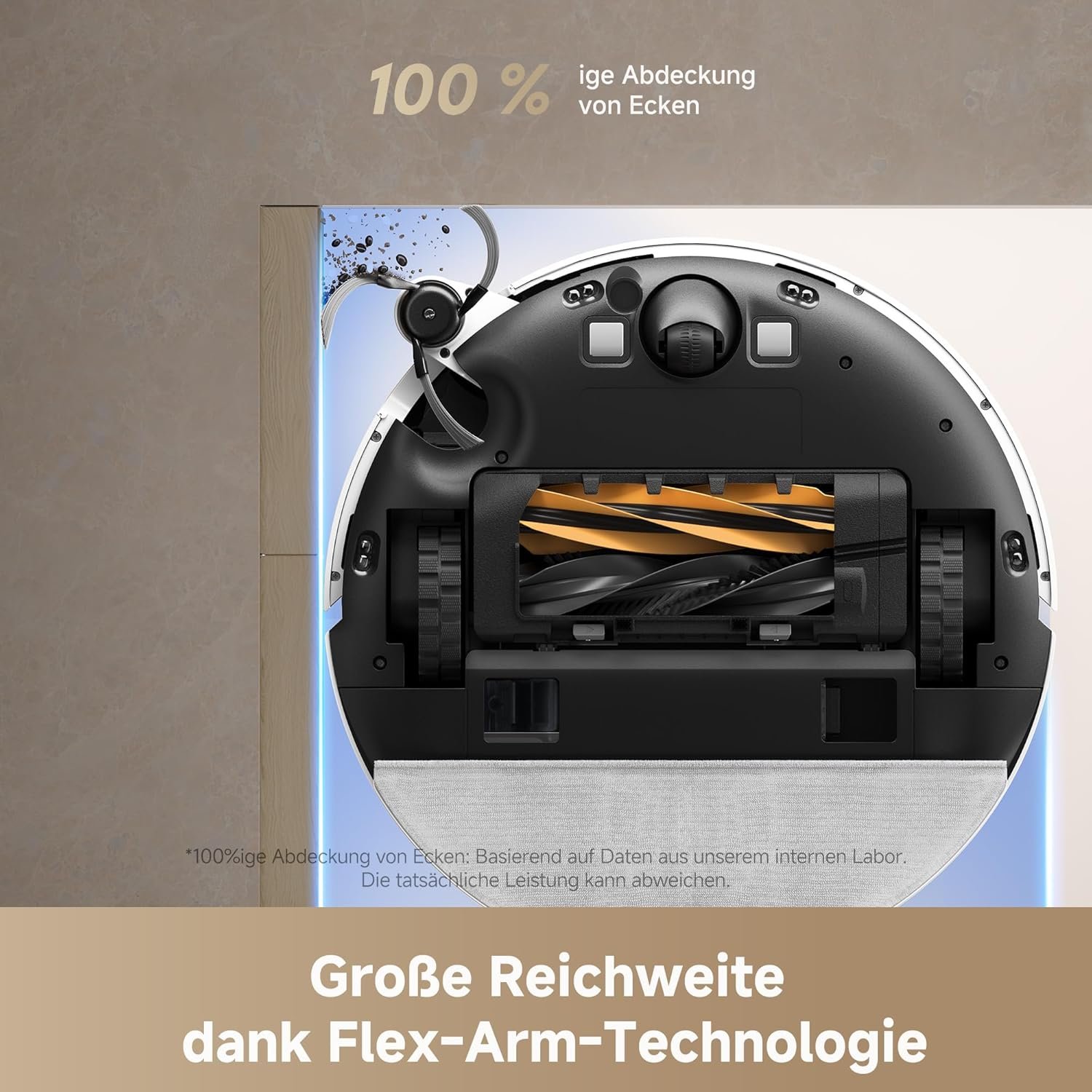 dreame D20 Pro Plus Saugroboter, 13.000 Pa Saugkraft, DuoBrush für Tierhaare, Eckenrein, Selbstentl, Hindernisverm. m. LDS-Navigation & Laser, saugt und wischt, Hartböden & Teppiche, 5.200 mAh Akku