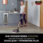 Shark Stratos Akku-Staubsauger freistehend, bis 60 Min. Laufzeit, kabellos, beutellos, für Tierhaare, Allergiker, Teppich und Hartböden, mit Auto-Kit und Knickgelenk-Rohr, grau/roségold, IZ400EUTBK