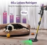 Ultenic U20 Akku Staubsauger, 55000Pa/ 600W/60Min Staubsauger Kabellos Mit Selbststehendes Design, Flexibles Biegegelenk, GreenEye-Technologie, Anti-Tangle Bodenbürste für Hartböden Teppiche Tierhaare