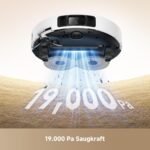 Mova P50 Ultra Saugroboter mit flexiblem Wischmopp, 19.000 Pa Saugkraft, Ecken- und Kantenreinigung, automatische Reinigung von Wischmopp und Waschbrett bei 75 ℃, automatische Leerung & Nachfüllung