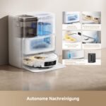 Mova P50 Ultra Saugroboter mit flexiblem Wischmopp, 19.000 Pa Saugkraft, Ecken- und Kantenreinigung, automatische Reinigung von Wischmopp und Waschbrett bei 75 ℃, automatische Leerung & Nachfüllung