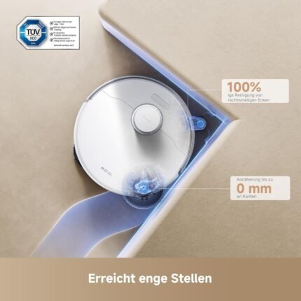 Mova P50 Ultra Saugroboter mit flexiblem Wischmopp, 19.000 Pa Saugkraft, Ecken- und Kantenreinigung, automatische Reinigung von Wischmopp und Waschbrett bei 75 ℃, automatische Leerung & Nachfüllung